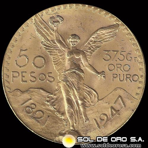 MEXICO - 50 PESOS, 1947 - MONEDA DE ORO
